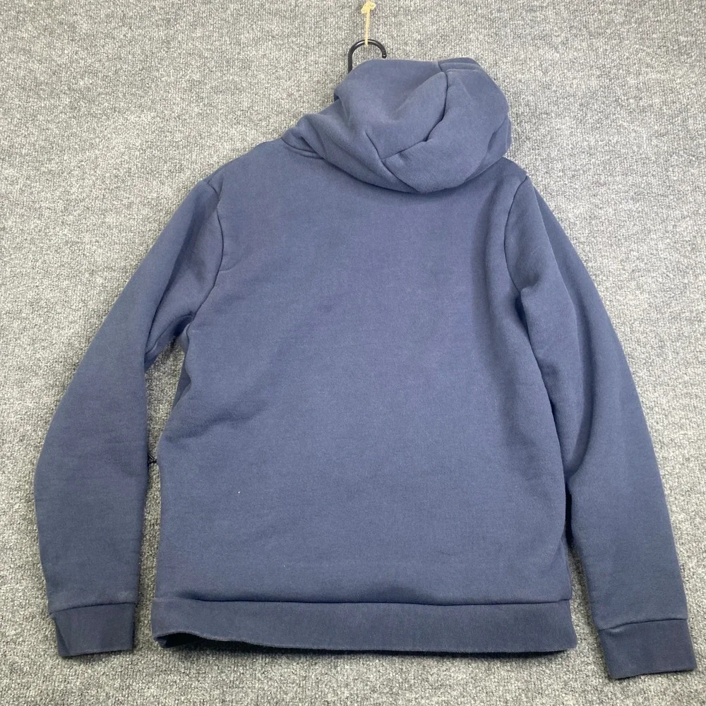 Hill City Mens Navy Blue Fleece Pullover Hoodie Sweatshirt Medium Zip Pocket